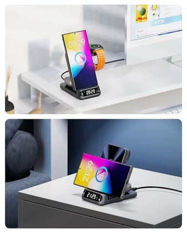 Wireless Charging Station for Samsung, 3 in 1 Wireless Charger for Samsung S25/S24/S23/Z Flip/Z Fold, for Galaxy Watch 8 Classic/8/Ultra/7/FE/6/5, SwanScout 708S (NO Adapter) - Image 7