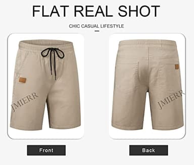 JMIERR Mens Casual Shorts - Cotton Drawstring Summer Beach Stretch Waist Twill Chino Dress Golf Travel Essentials Shorts with Pockets Short Pants for Men 7 Inch Inseam, S, S2 Brown 2 - Image 5