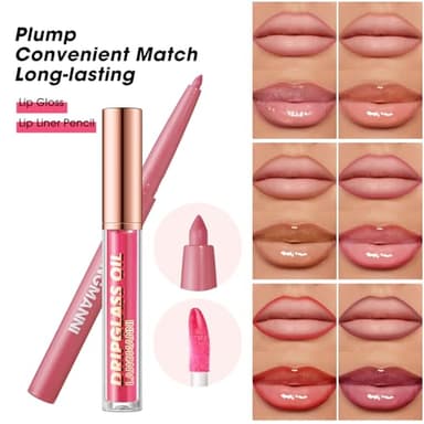 BestLand 12pcs Hydrating Lip Oils + Lip Liner Pencil Lip Combo Sets, 24H Long-Lasting Lip Kit with Lip Liner and Gloss, Nourishing, Non-Sticky Tinted Stain Lip Gloss Plumping Lip Oil Set for Women - Image 4