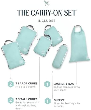 Compression Packing Cubes Set for Travel - Lightweight, Durable Clothes Organizer for Carry-On Luggage and Suitcases by TRIPPED Travel Gear - Image 6