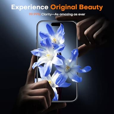 TOCOL for iPhone 15 Pro Max Screen Protector 9H Hardness Military Grade Shatterproof HD Tempered Glass for Full Coverage Easy Installation 2 Pack - Image 6