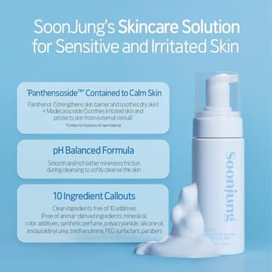 ETUDE Soonjung pH 6.5 Whip Cleanser, Face Wash for Sensitive Skin, Soft Bubble, Hypoallergenic Cleansing, Low pH Level, Fragrance-Free, Panthenol, Madecassoside, Korean Skin Care, Beauty (5.07 Fl Oz) - Image 2