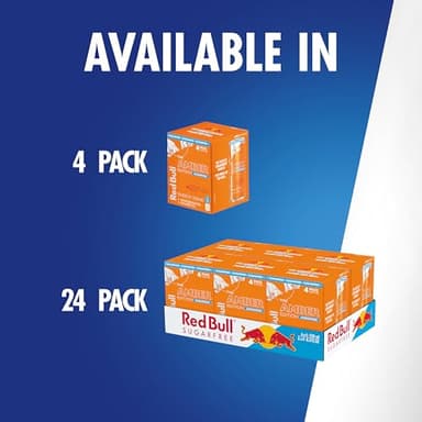 Red Bull Amber Edition Sugar Free Energy Drink, Strawberry Apricot, with 80mg Caffeine plus Taurine & B Vitamins, 8.4 Fl Oz, 6 Packs of 4 Cans (Pack of 24) - Image 8
