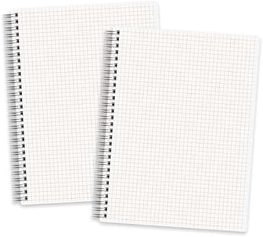 RETTACY Graph Grid Paper Notebook, 2-Pack, 160 Pages per Pack, B5 Medium Size (7.6'' × 10''), 100 GSM Thick Paper, Spiral-bound, Flexible Plastic Cover, for Students, Homework, Math, Engineering - Image 3