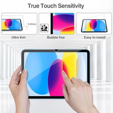 ProCase Screen Protector for iPad A16 2025 11th/10th 2022 Generation (11-inch/10.9), 2 Tempered Glass Films with 2 Camera Lens Protectors -Blue - Image 4