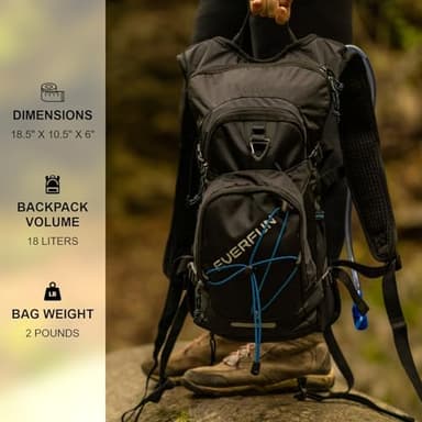 EVERFUN Insulated Hydration Backpack 18L Water Backpack with 2L Bladder, Hydro Pack Daypack with Rain Cover for Women Men Hiking, Cycling, Running, Festivals - Image 8