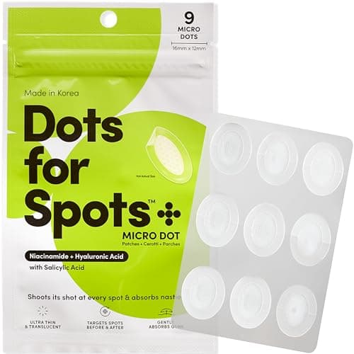 Dots for Spots Pimple Patches with Microdarts - Includes Active Ingredients Niacinamide, Hyaluronic Acid & Salicylic Acid for Maximum Effectiveness - Reduces Redness and Dark Spots (9 count) - Image 1