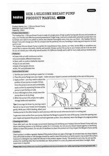 haakaa Manual Breast Pump for Breastfeeding, Silicone, Clear 4oz/100ml - Image 9