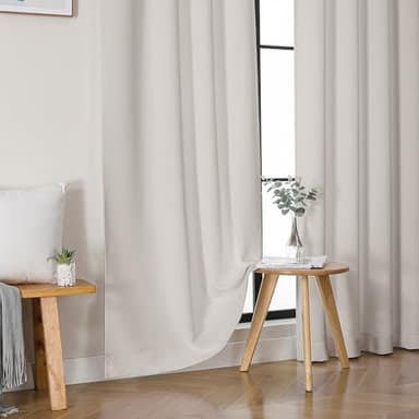 Simplebrand Ava Natural Blackout Curtains for Bedroom 84 Inch Length 2 Panels Set, Solid Thermal Insulated Privacy Living Room Window Treatment Curtains Blackout Drapes, W40 x L84 Inch, Natural - Image 7