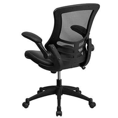 Flash Furniture Kelista Mid-Back Swivel Office Chair with Adjustable Seat Height, Ergonomic Mesh Desk Chair with LeatherSoft Seat, Black - Image 13