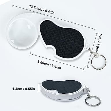 TECHSHARE Magnifying Glass with Light, Lighted Magnifying Glass, 5X Handheld Pocket Magnifier Small Illuminated Folding Hand Held Lighted Magnifier for Reading Coins Hobby Travel - 45 Mm Diameter - Image 4