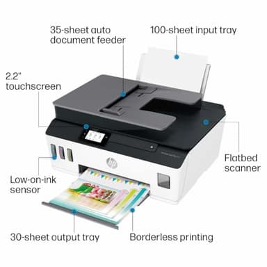 HP Smart -Tank Plus 651 Wireless All-in-One Ink -Tank Printer, up to 2 Years of Ink in Bottles, Auto Document Feeder, Mobile Print, Scan, Copy,, Fax, Works with Alexa (7XV38A) - Image 4