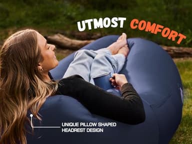 WEKAPO Inflatable Couch Air Lounger Chair - Camping & Beach Accessories, Portable Blow up Sofa for Hiking, Lawn, Indoor/Outdoor Movies & Music Festivals. Lightweight and Easy to Set Up Air Hammock - Image 6