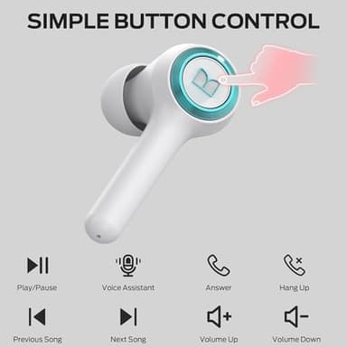 Monster Clarity 102 Plus Wireless Earbuds, Bluetooth Headphones with HiFi Stereo, 4 ENC Mic for Crystal Clear Call, 30H Playtime, Type-C Charging, IPX6 Waterproof in-Ear Ear Buds for Sports (White) - Image 8