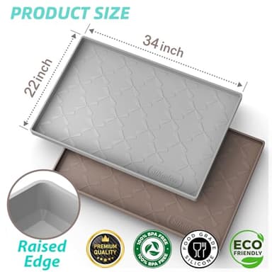 SIKADEER 34" x 22" Under Sink Mat Waterproof, Silicone Mat Kitchen Drawer Shelf and Cabinet Liner, Sink Protector for Kitchen Organizers and Storage, Boot Tray Pet Food Mats - Image 3