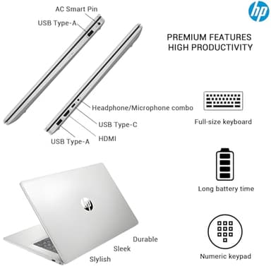 HP 2025 17 Inch Laptop Computer, 17.3 IPS FHD Business Laptop PC, AMD Ryzen 5 6-Core, 64GB RAM 2.5TB Storage (2TB SSD+512GB Docking Set), Windows 11 Pro Lifetime Office, 10-Key Number Pad - Image 8
