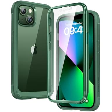 Diaclara Designed for iPhone 13 Case, Full Body Rugged Case with Built-in Touch Sensitive Anti-Scratch Screen Protector, Soft TPU Bumper Case for iPhone 13 6.1" (Green) - Image 1