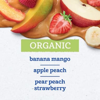 Gerber Stage 2 Baby Food, Organic Fruit Favorites Puree Pouches Variety Pack, No Added Sweetener, Baby Food Pouches, 9-Pack - Image 3