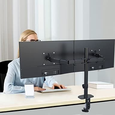 Suptek Monitor Mount, Adjustable Dual Monitor Arm Desk Mount Heavy Duty Monitor Stand fit for 27 inch Monitor Screens up to 22lbs,Black(MD9442) - Image 5