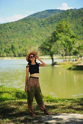 Boho Pants 2-Pocket Flowy Harem Pants Women for Yoga Travel Hippie Clothes - Image 7