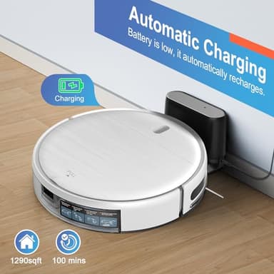 Robot Vacuum and Mop, 2 in 1 Robotic Vacuum Cleaner with Schedule, App/Voice, Slim Mopping Vacuum Robot with Watertank and Dustbin, Self-Charging, Easy of Use, Ideal for Hard Floor, Pet Hair, Carpet - Image 6