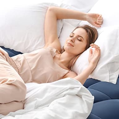 SOPAT Mattress Topper King Size Extra Thick Mattress Pad 8-21" Deep Pocket Soft Down Alternative Fill Mattress Protector Pillow Top Mattress Cover (78x80 Inches, Navy Blue) - Image 5