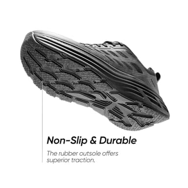 NORTIV 8 Men's Walking Running Tennis Cushioning Shoes ActiveFloat Non Slip Athletic Gym Workout Jogging Comfortable Sneakers,Size 10.5,All Black,SNWS245M - Image 3