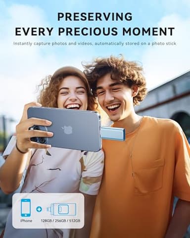 Apple MFi Certified 128GB Flash Drive for iPhone Thumb Drive Photo Stick, USB Memory Stick iPhone Flash Drive for Photos Videos, High Speed Jump Drive Compatible for iPhone/iPad/Android/PC (Blue) - Image 3