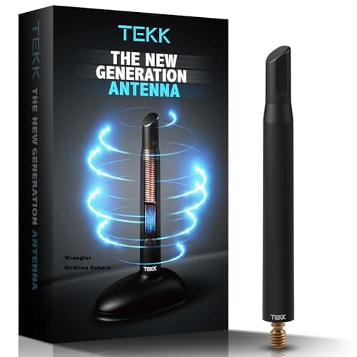 Tekk Short Antenna Compatible with 2007-2025 Jeep Wrangler JK JKU JL JLU JT Rubicon Sahara | Designed for Optimized FM/AM Reception | 4.8 Inches - Image 1