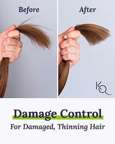 Keranique Shampoo and Conditioner for Damaged Hair - Anti-Breakage, Damage Control Set for Thinning Hair - Intense Repair, Deep Conditioning, Anti-Hairfall Routine w/Keratin - Great for Colored Hair - Image 2