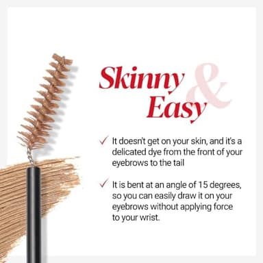 Espoir The Brow Color Fixing Cara #2 Taupe 0.1 fl oz | Easy Fixing without Clumping with Skinny Brush | Long Lasting Smudgeproof Eyebrow Mascara | Soft Mood Coloring Tinted Gel | Korean Eye Makeup - Image 6
