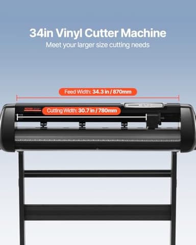 VEVOR 34inches Vinyl Cutter Machine, Bluetooth Cutting Plotter Machine, 400in/10m Accuracy Steel Roller Shaft Adjustable Speed Force, SignMaster Tool Kit for Sign Making Windows & Mobile - Image 4