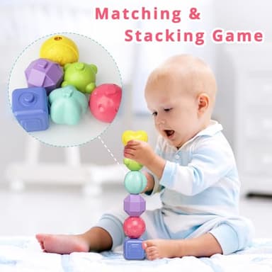 Aprilwolf Montessori Toys for Toddlers, 7-in-1 Activity Cube, Shape Sorter Toy| Baby Developmental Learning Toys| First Birthday Gifts - Image 3