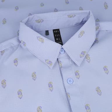 adidas Men's Go-to Resort Button Down Polo Shirt, Blue Spark - Image 5