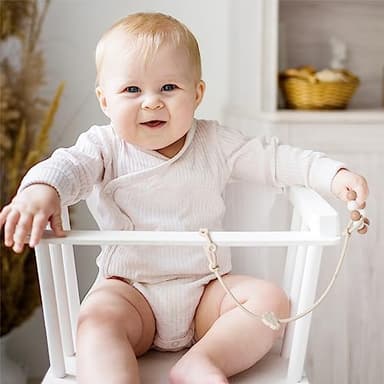 ROCCED Toy Straps for Baby 6pcs, Silicone High Chair Toys Straps Stroller Accessories Toddler Bottle Straps Car Seat Toys Baby Travel Essential Silicone Ivory+Sage+Blue - Image 6