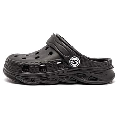HOBIBEAR Boys and Girls Classic Graphic Toddler Garden Clogs Slip on Water Shoes (Black-Size 8 Toddler) - Image 2