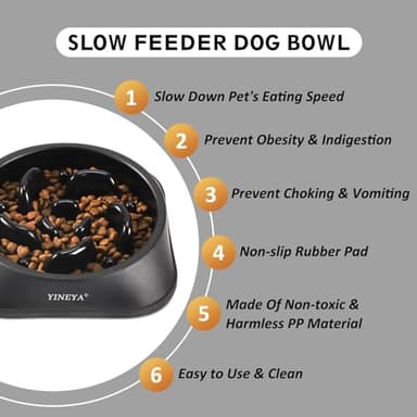 YINEYA Slow Feeder Dog Bowls, Pet Supplies That Slow Down Eating, Pet Food Bowls, Maze Dog Puzzle Feeder for Medium Breed - Image 2