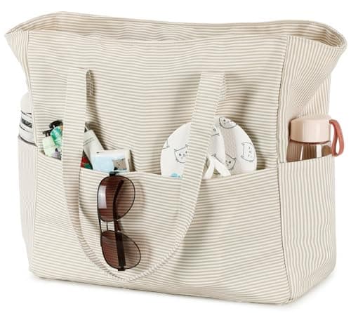 Waterproof Beach Tote Pool Bags for Women Ladies Extra Large Gym Tote Carry On Bag With Wet Compartment for Weekender Travel - Image 1