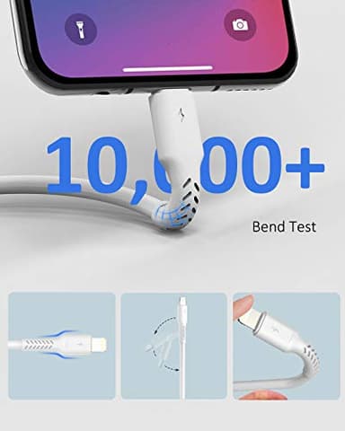 6 inch iPhone Charge Cable Short, 0.5ft 5Pack USB to Lightning Cord for Fast Charging Stations Compatible with Apple iPhone 12 11 Pro Max Xs 8 7 6 5 Plus, iPad Air/Mini - Image 5