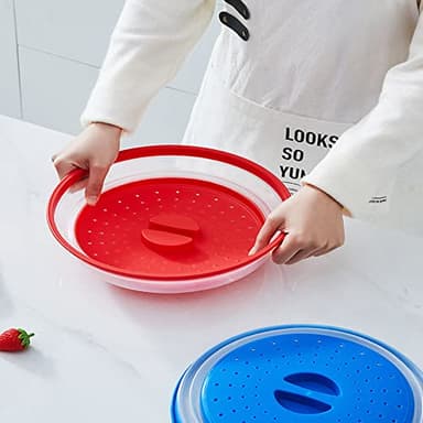 Collapsible Microwave Splatter Cover, 10.5 Inch, Dishwasher-safe, Microwave Plate Cover With Steam Vent，BPA-Free Silicone & Plastic(1 PCS,blue) - Image 7