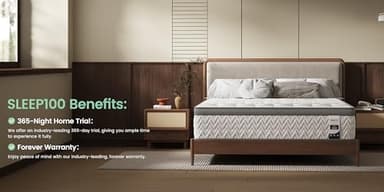 SLEEP100 King Mattress 12 Inch, 5-Zone Deep Sleep Firm Mattress with Extra Lumbar & Shoulder Support, Hotel Collection Hybrid Mattresses Pain Relief - Fiberglass Free & No Odor - 365 Night Trial - Image 2