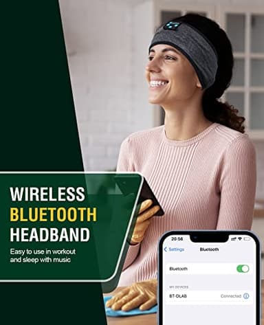 Lavince Headphones Headband, Sleeping Headphones Bluetooth Headband for Side Sleepers - Reduce Snoring Disturbance Headphones for Sleeping,Sports Wireless Sleep Headphones for Women Men Mom Dad - Image 5