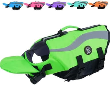 EMUST Life Jacket for Large Dogs, Dog Life Vest for Small/Medium/Large Dogs with Double Rescue Handles, High Reflective Dog Life Preserver for Swimming, Green,L - Image 3