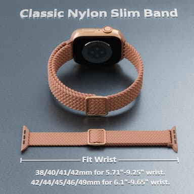 6 Pack Thin Stretchy Braided Compatible with Apple Watch Band 38mm 40mm 41mm 42mm 44mm 45mm 46mm 49mm Women Men, Solo Loop Nylon Slim Strap for iWatch Bands Series 10 9 8 7 SE 6 5 4 3 2 1 Ultra - Image 4