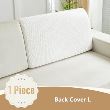 Yoovat Couch Cushion Covers for Sofa Couch Covers Wear-Resistant Universal Sofa Cover Stretch for Sectional Slipcovers (Texture-Cream White,Back Cover L) - Image 2
