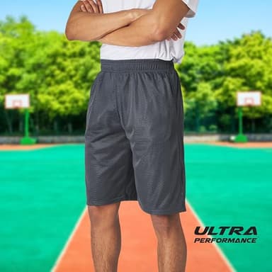 Ultra Performance Men's Athletic Mesh Short's 3 Pack Mens Basketball Shorts Gym Workout & Sport Short with Pockets for Men - Image 4