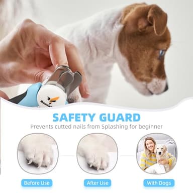 Beenefits Large Dog Nail Clippers with Sharp Stainless Steel Blade for Smooth Cutting, Ergonomic TPE Handle Special Baffle to Avoid Flying Nail Fragments, Hidden Nail File (Large/Medium), Blue - Image 2