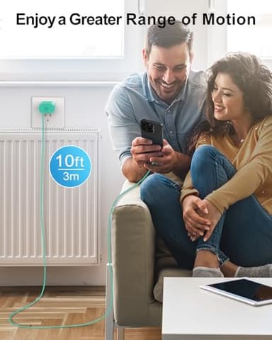 Type C Charger Fast Charging for iPhone 17 16 15, 2Pack [10FT&6FT] Long USB C Cable with 25W Phone Super Fast Charger Block Compatible with Galaxy S25/S24/Plus/Ultra,iPhone 15/16/17/Air/Plus/Pro Max - Image 7