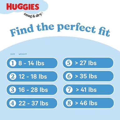 Huggies Size 1 Diapers, Snug & Dry Newborn Diapers, Size 1 (8-14 lbs), 44 Count, Packaging May Vary - Image 6