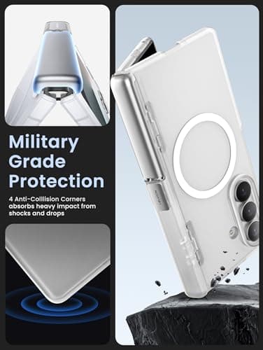 i-Blason for Samsung Galaxy Z Fold 7 Case with Stand [9H+ Tempered Glass Screen Protector] [Compatible with MagSafe] [Hinge Protection & Kickstand] Full-Body Protective Case for Z Fold 7 (Frost Clear) - Image 9